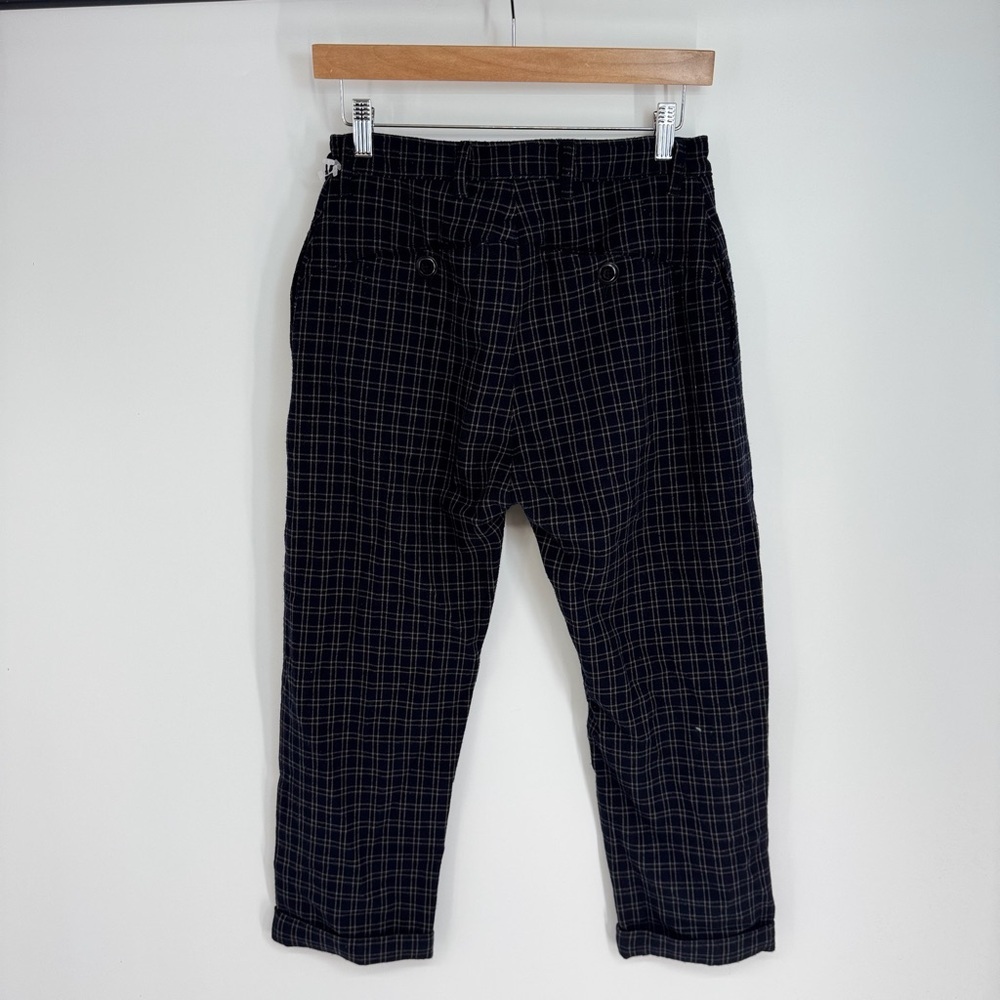 The Great. Ranger Plaid Mid Rise Straight Leg Cropped Leg Dress Pants - Picture 2 of 4